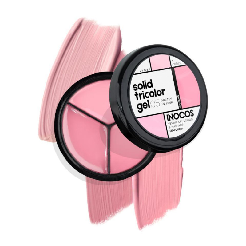 SOLID TRICOLOR GEL PRETTY IN PINK 5 15GR INOCOS