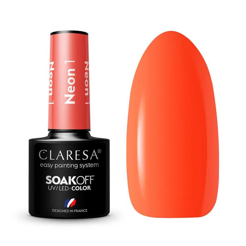 ESMALTE SEMIPERMANTENTE NEON 01 LIGHT ORAN CLARESA