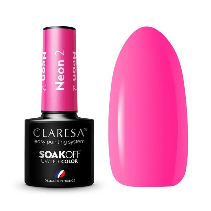 ESMALTE SEMIPERMANTENTE NEON 02 PINK  CLARESA