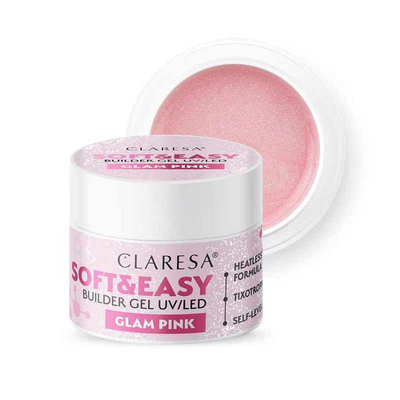 BUILDER GEL SOFT AND EASY GLAM PINK 45GR CLARESA