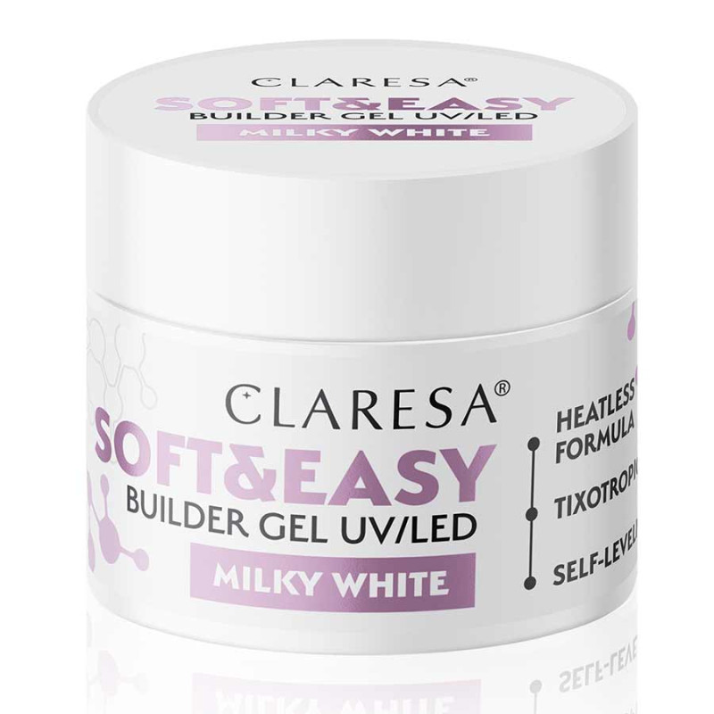 BUILDER GEL SOFT AND EASY MILKY WHITE 90GR CLARESA