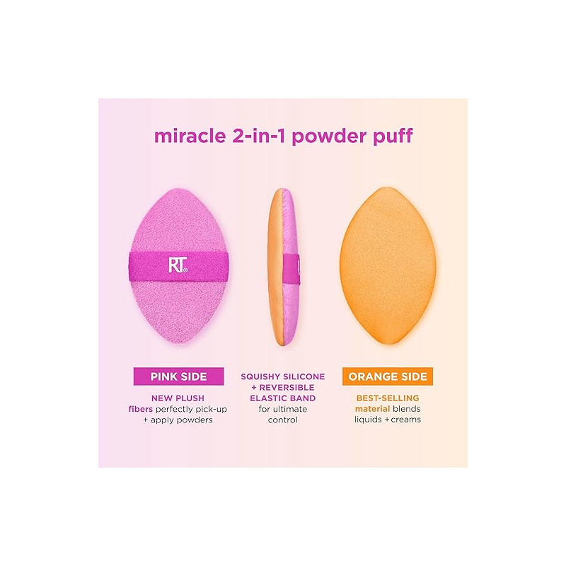 MIRACLE 2 IN 1 POWDER PUFF TRAVEL REAL TECHNIQUES