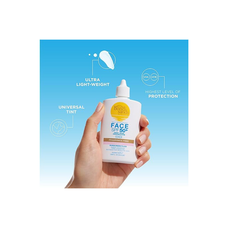 FLUIDO FACIAL DIARIO SPF50  CON COLOR 50ML BONDISA