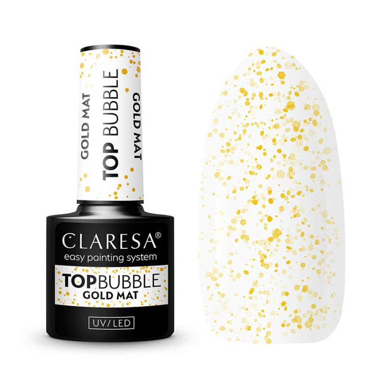 TOP COAT MATE NO WIPE MATTE BUBBLE ORO CLARESA