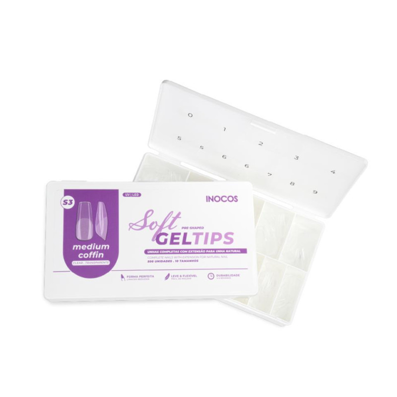 SOFT GEL TIPS INOCOS MEDIUM COFFIN INOCOS 