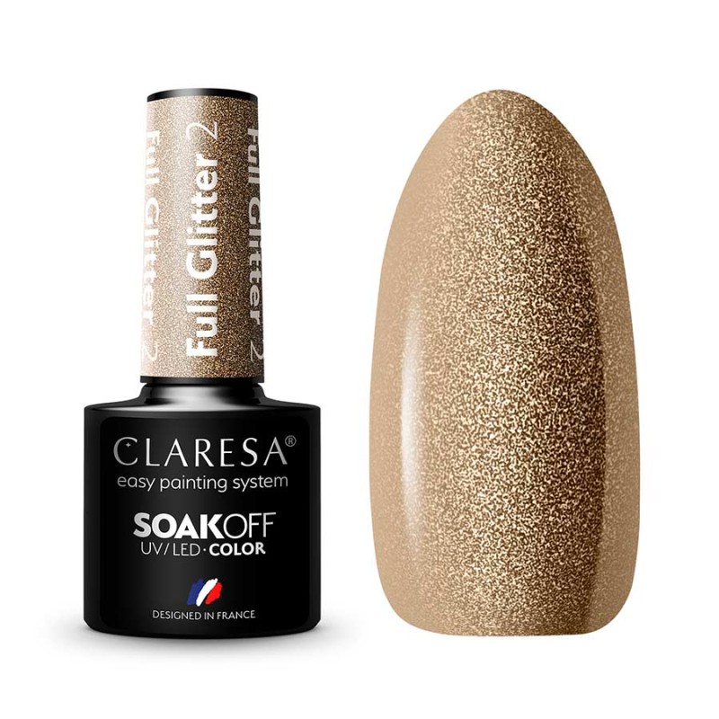 ESMALTE SEMIPERMANTENTE FULL GLITTER 2 CLARESA