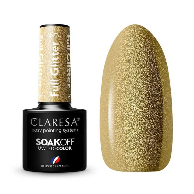 ESMALTE SEMIPERMANTENTE FULL GLITTER 3 CLARESA