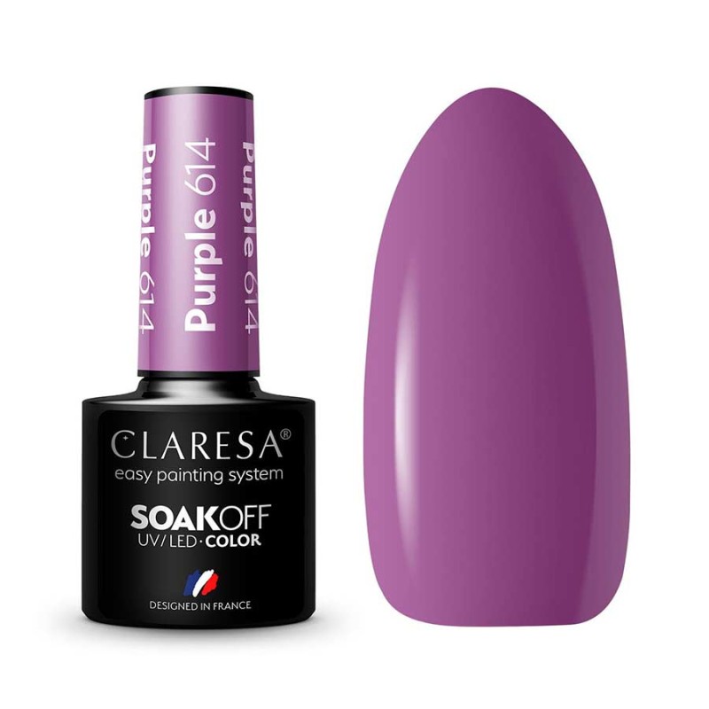 ESMALTE SEMIPERMANTENTE MORADO  614 CLARESA