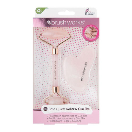 RODILLO CUARZO ROSA Y GUA SHA BRUSWORKS