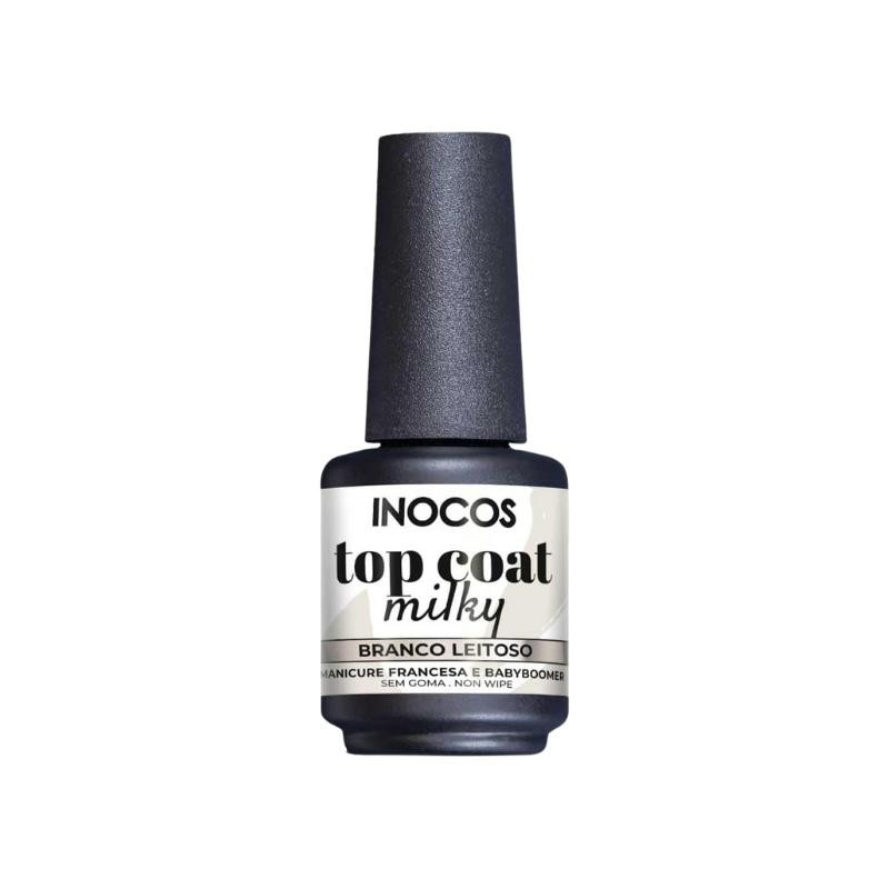 SEMIPERMANENTE TOP COAT MILKY BRANCO  15ML INOCOS 
