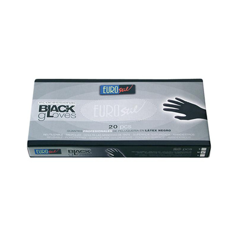 CAJA 20 GUANTES LATEX NEGRO S