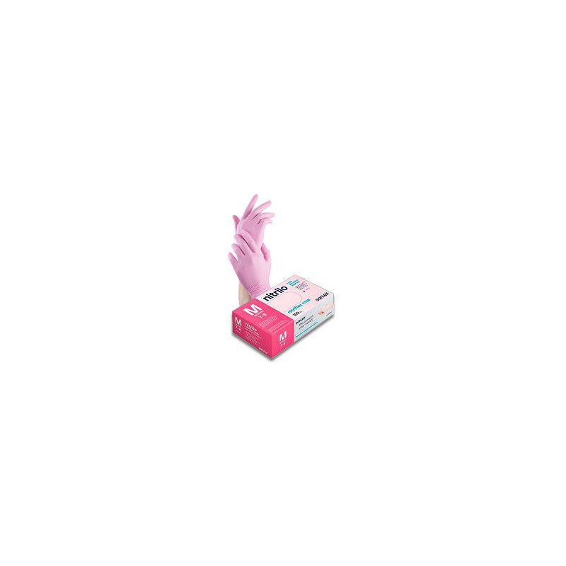 GUANTES NITRILO ROSA SIN POLVO S SANTEX