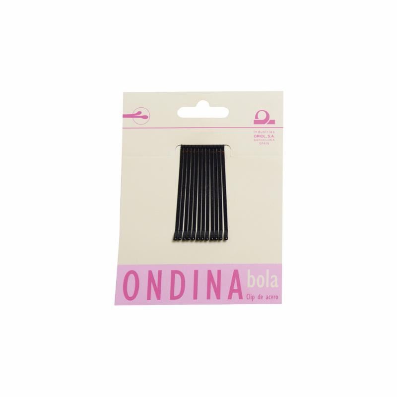 CARTON 12 CLIPS ONDINA BOLA NEGRO 50MM EUROSTIL