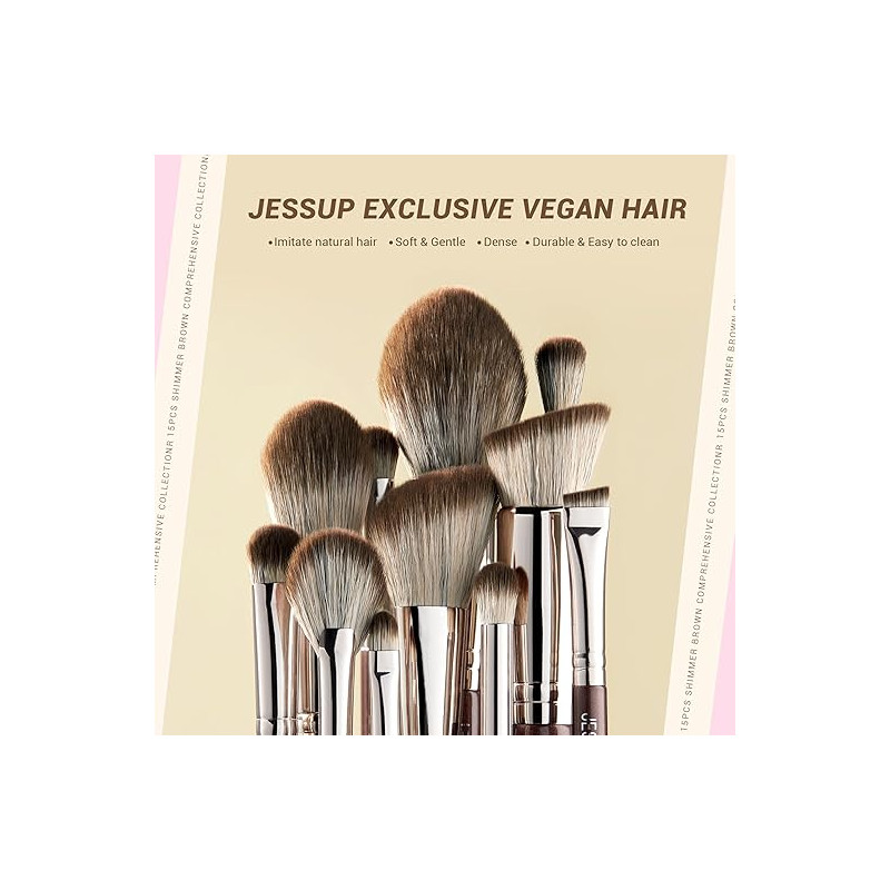 SET BROCHAS 15 PIEZAS JESSUP T498 SHIMMER BROWN